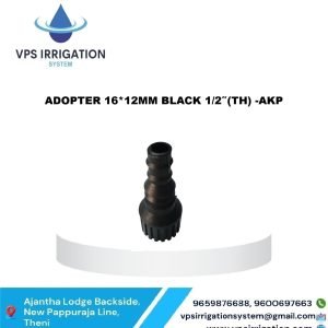 ADOPTER 16*12MM BLACK 1/2"(TH) -AKP