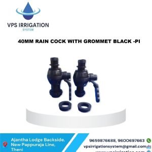 40MM RAIN COCK WITH GROMMET BLACK -PI