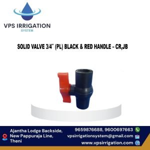 SOLID VALVE 3/4" (PL) BLACK & RED HANDLE - CR,JB