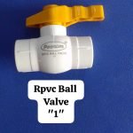 RPVC SOLID VALVE 1 INCH WHITE & YELLOW HANDLE -PI