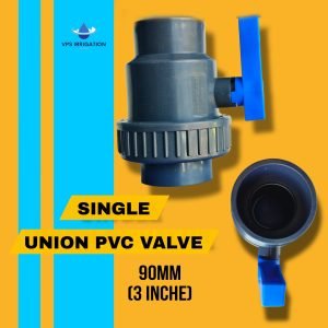 SINGLE UNION VALVE 3" (PL) GRAY & BLUE HANDLE -PVC -GII