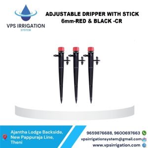 ADJUSTABLE DRIPPER WITH STICK - 6mm-RED & BLACK -CR