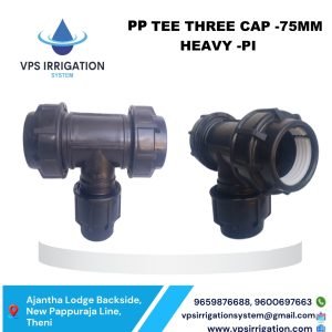 PP TEE THREE CAP -75MM HEAVY -PI