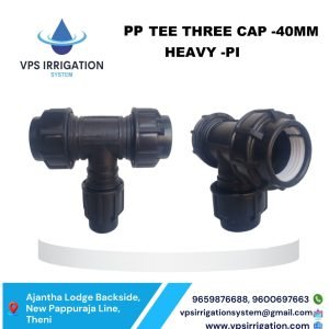 PP TEE THREE CAP -40MM HEAVY -PI