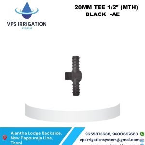 20MM TEE 1/2" (MTH) BLACK  -AE
