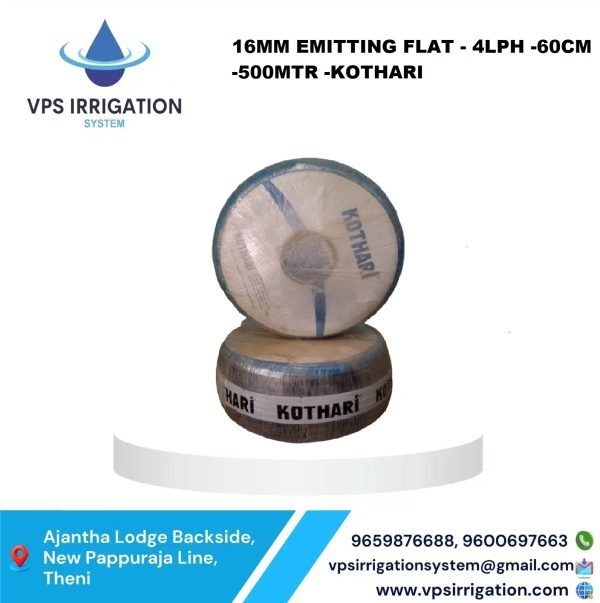 16MM EMITTING FLAT – 4LPH -60CM -500MTR -KOTHARI