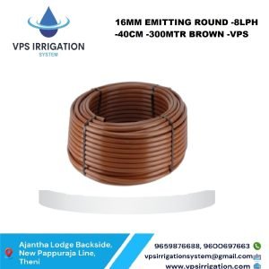 16MM EMITTING ROUND -8LPH -40CM -300MTR BROWN -VPS