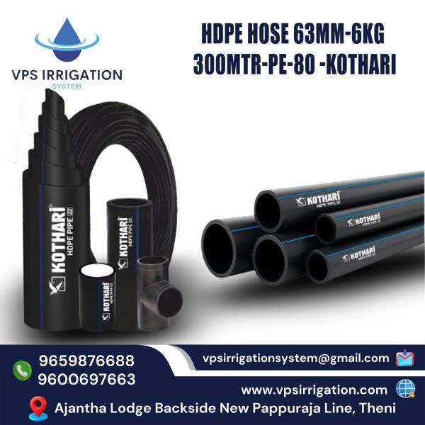 HDPE HOSE 63MM-6KG 300MTR-PE-80 -KOTHARI